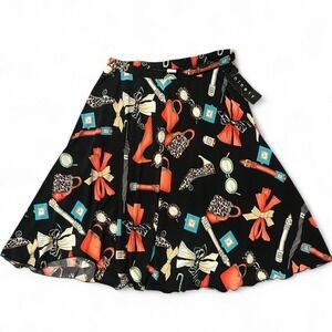 womens black y2k skirt w purses and women accesories aop size large new with tag